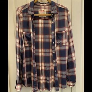 Boyfriend fit plaid button down